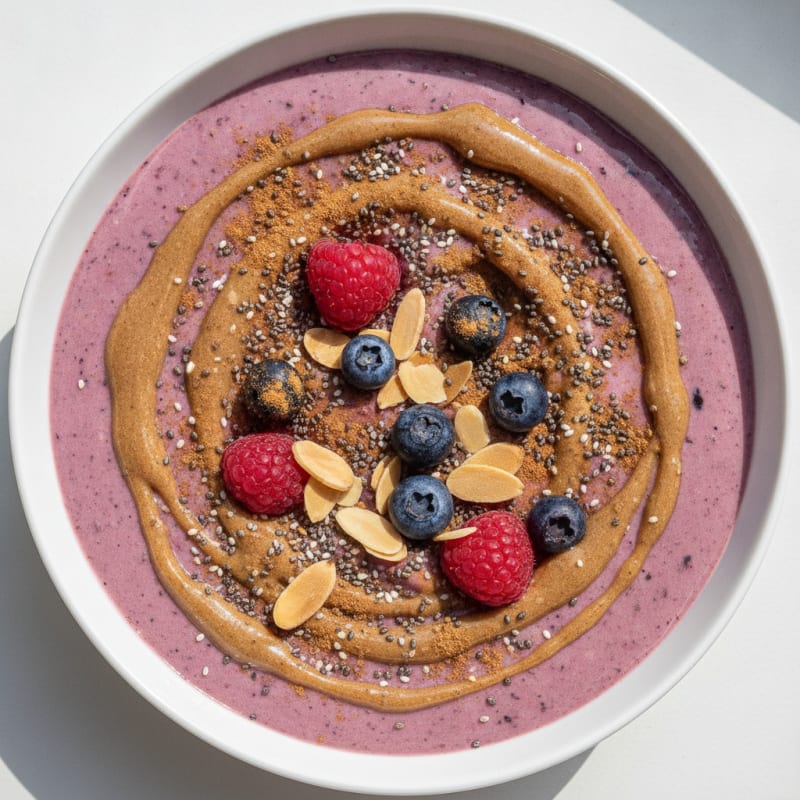 Berry-Almond Protein Smoothie Bowl