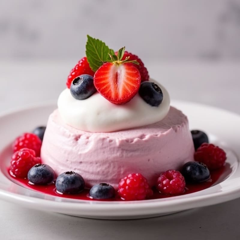Silky Greek Yogurt Protein Mousse with Mixed Berries