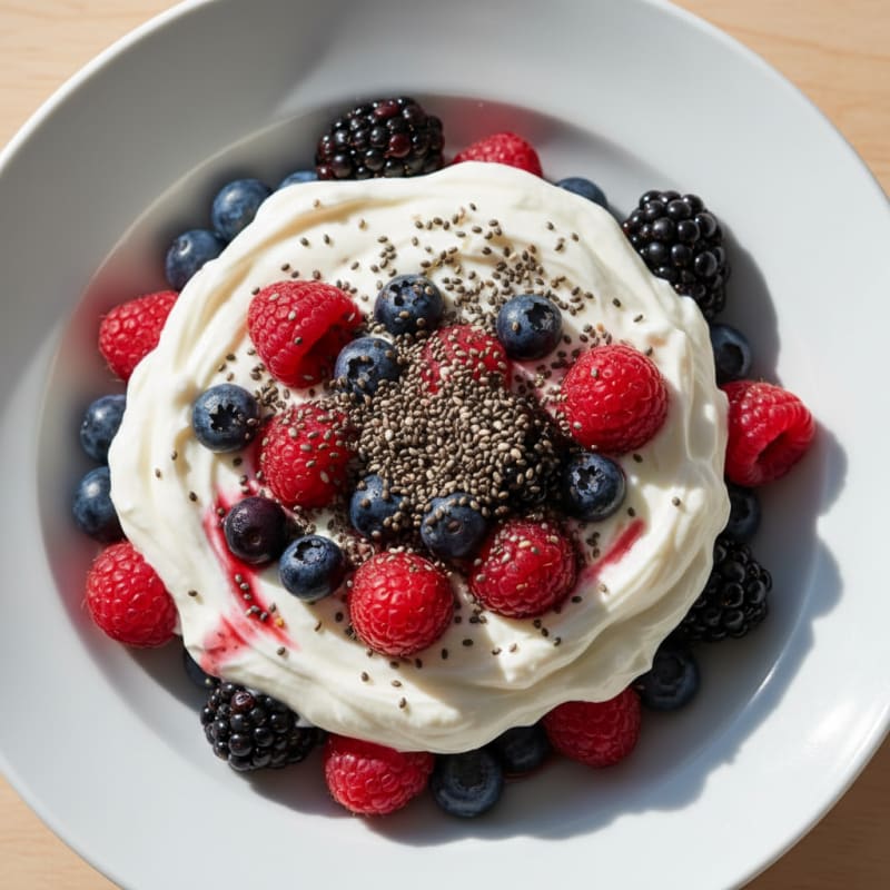 Greek Yogurt Protein Parfait with Mixed Berries