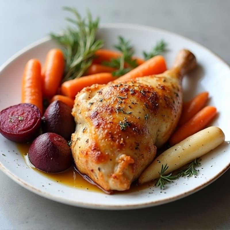 Crispy Oven-Baked Chicken with Roasted Root Vegetables