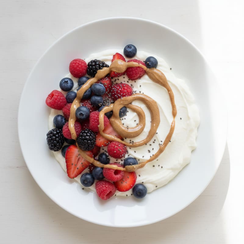 Silky Greek Yogurt Protein Pudding with Mixed Berries