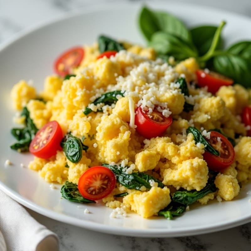 Fluffy Savory Egg and Fresh Veggie Scramble
