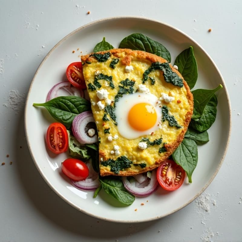 Fluffy Spinach Feta Egg White Frittata
