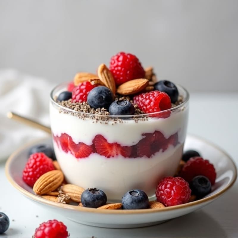 Creamy Greek Yogurt Parfait with Mixed Berries and Toasted Almonds
