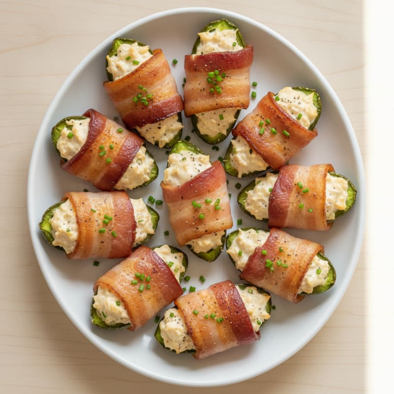 Spicy Chicken-Stuffed Bacon-Wrapped Jalapeño Poppers