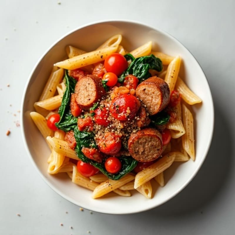 Hearty Lean Sausage Ragu with Whole Wheat Pasta