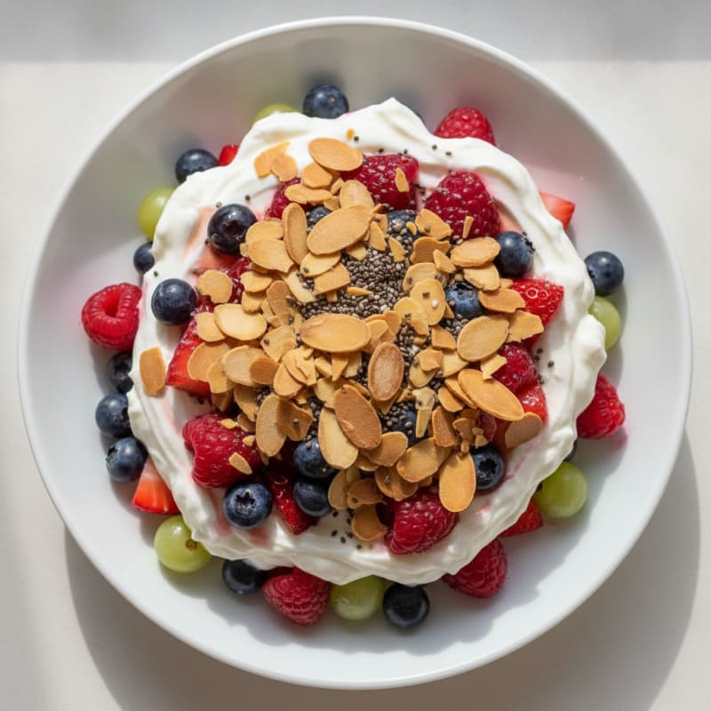 Greek Yogurt Protein Parfait with Mixed Berries