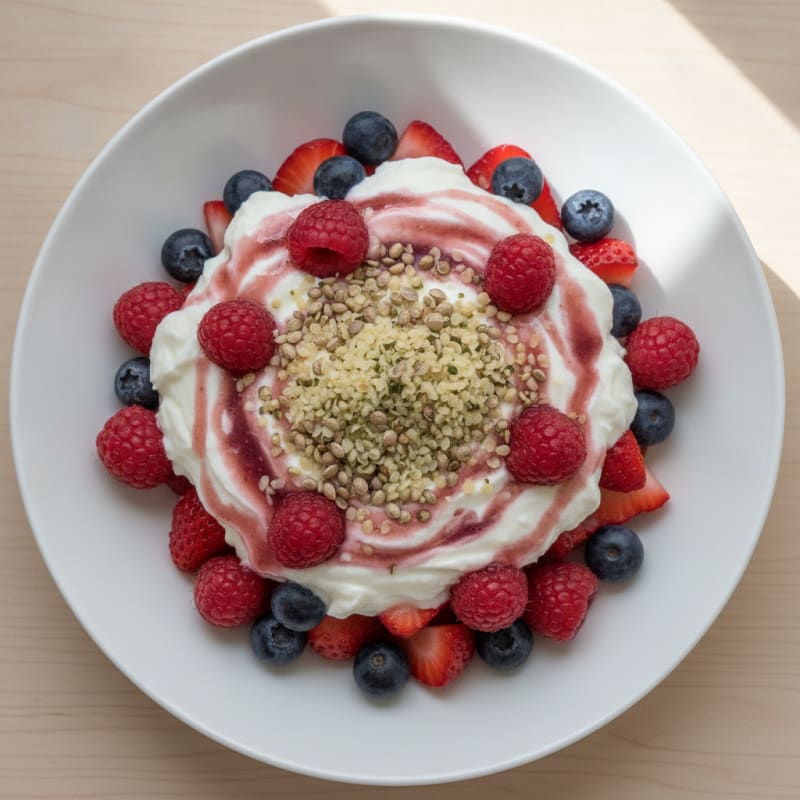 Greek Yogurt Protein Parfait with Mixed Berries