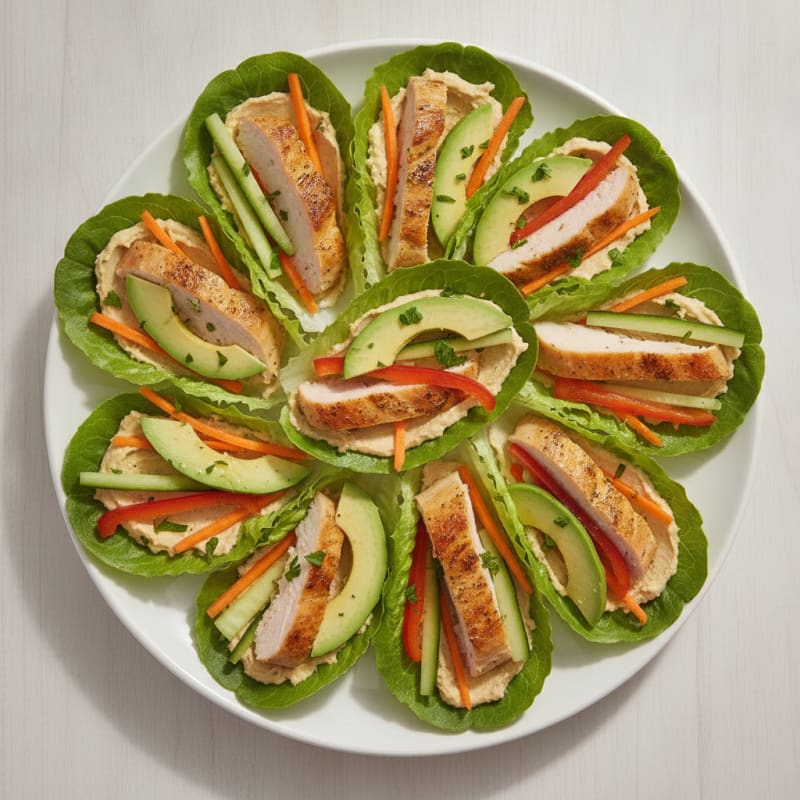 Herb-Roasted Turkey Lettuce Wraps with Crunchy Veggies