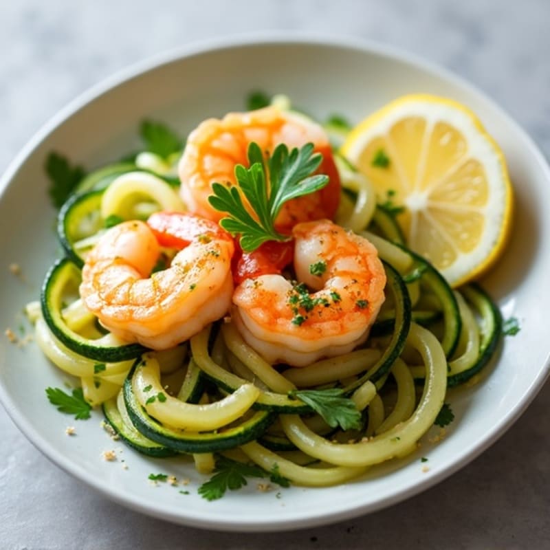 Lemon-Garlic Butter Shrimp with Herb Zucchini Noodles