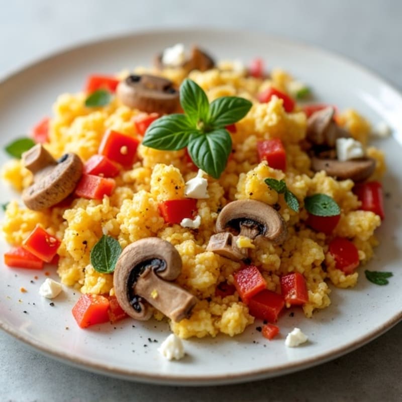 Protein-Packed Bell Pepper and Mushroom Egg Scramble