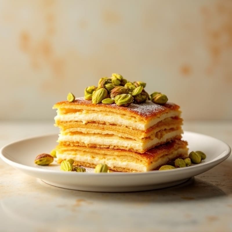 Honey Almond Layered Pastry with Pistachios