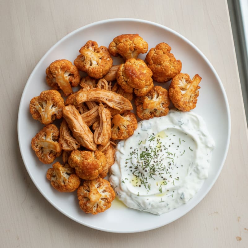 Buffalo Cauliflower Bites with Ranch Dip