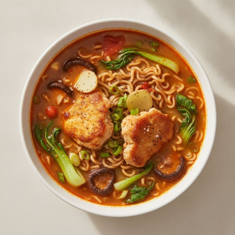 Sriracha Chicken Ramen Soup