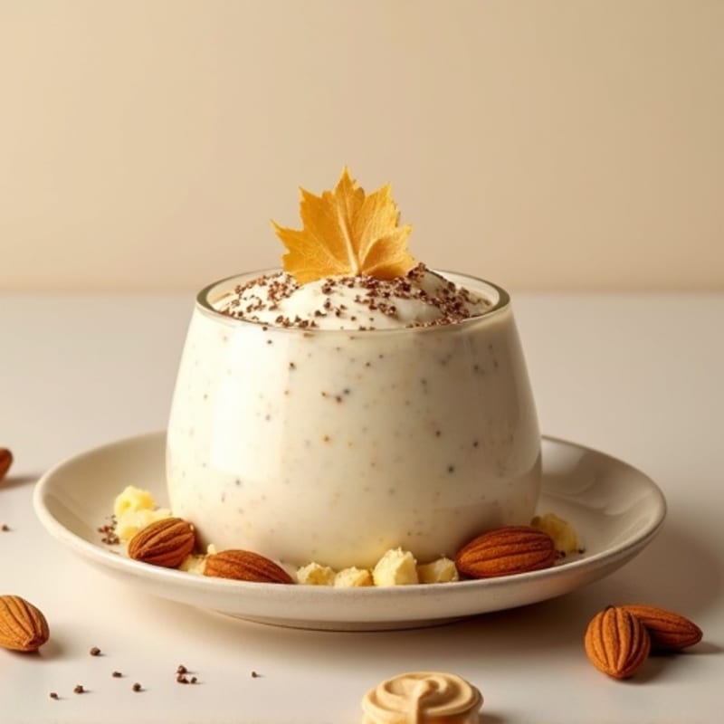 Creamy Vanilla Protein Pudding with Almond Butter and Chia