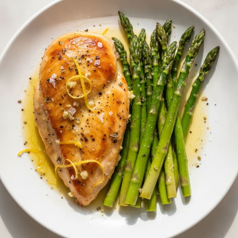 Lemon Herb Roasted Chicken and Asparagus