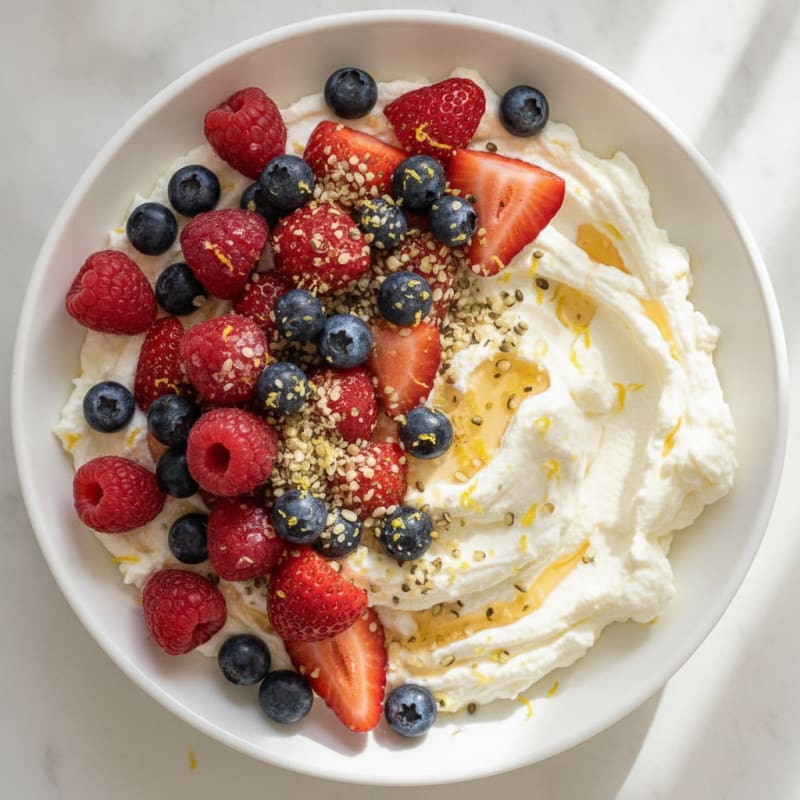 Whipped Cottage Cheese with Berries