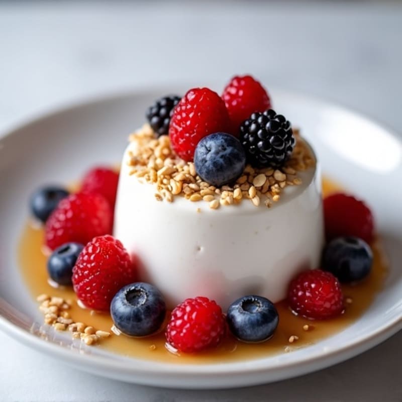 Greek Yogurt Protein Mousse with Mixed Berries