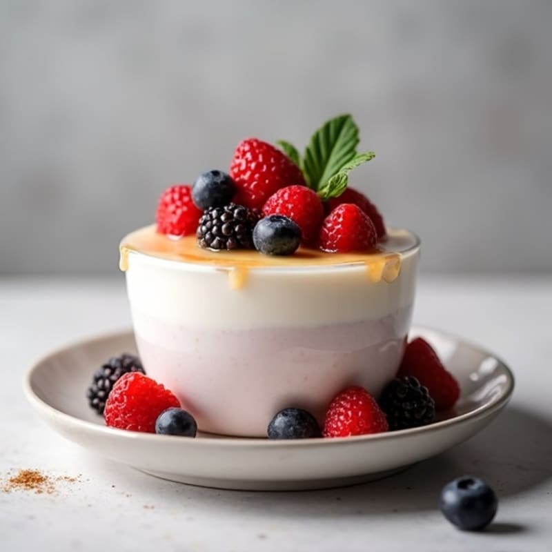 Greek Yogurt Protein Mousse with Mixed Berries