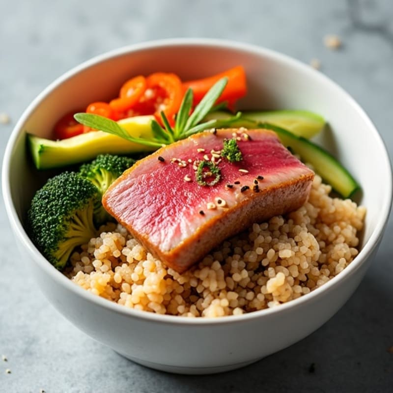 Fresh Tuna and Crispy Vegetable Brown Rice Bowl