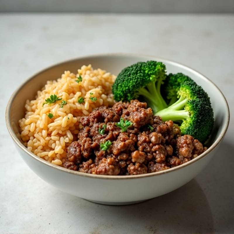 Lean Beef and Crispy Broccoli Rice Bowl