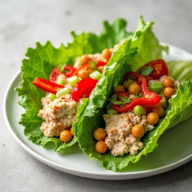 Spicy Crunchy Tuna Lettuce Wraps