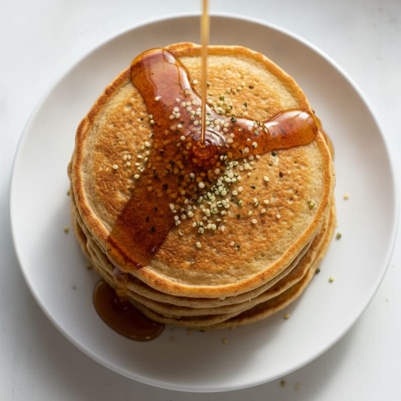 Fluffy Buttermilk Pancakes with Maple Syrup