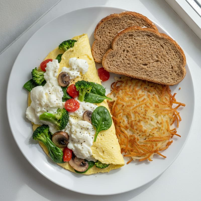 Garden Egg White Omelette with Pumpernickel