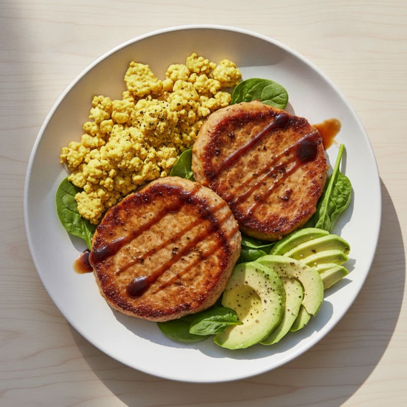 Seitan Steak and Tofu Scramble