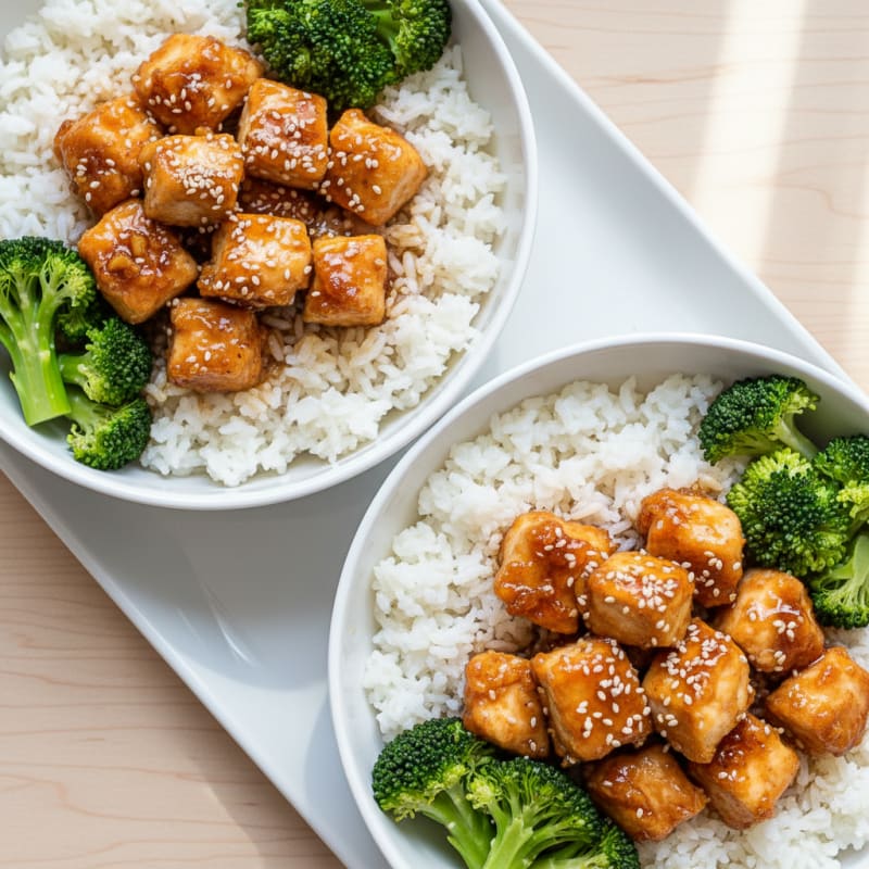 Crispy Honey-Garlic Chicken Bowls