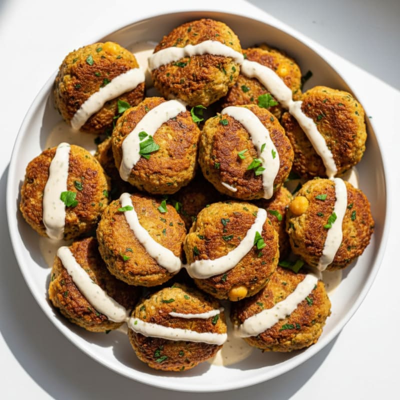 Crispy Falafel with Zesty Tahini Drizzle