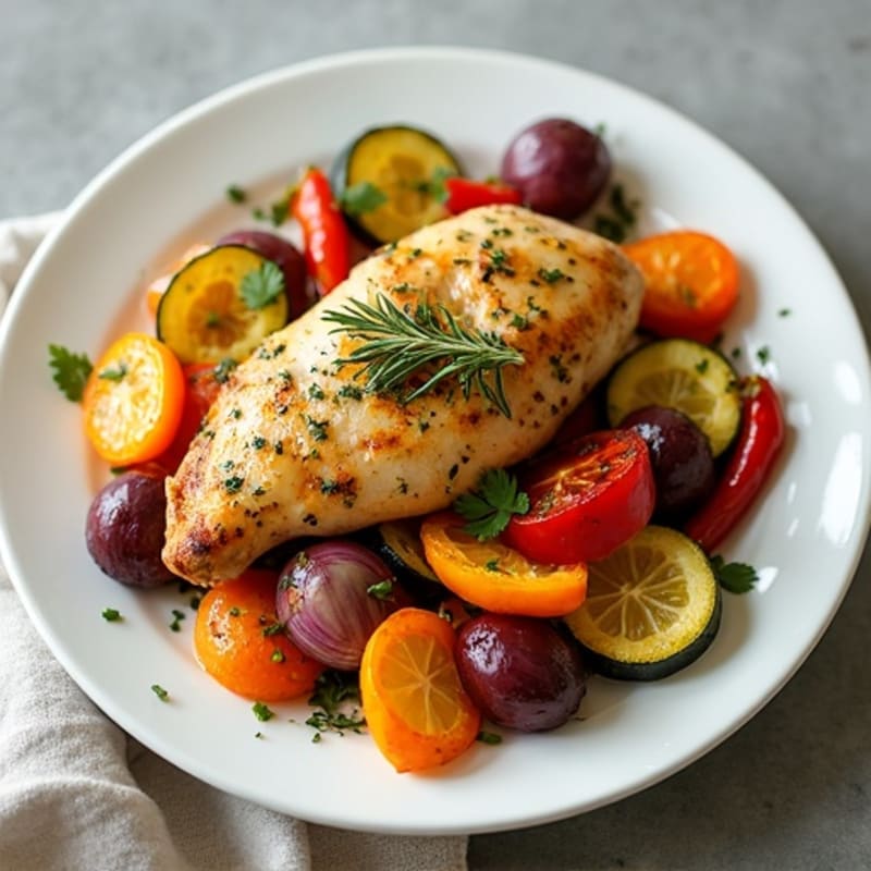 Herb-Roasted Lemon Garlic Chicken with Roasted Vegetables