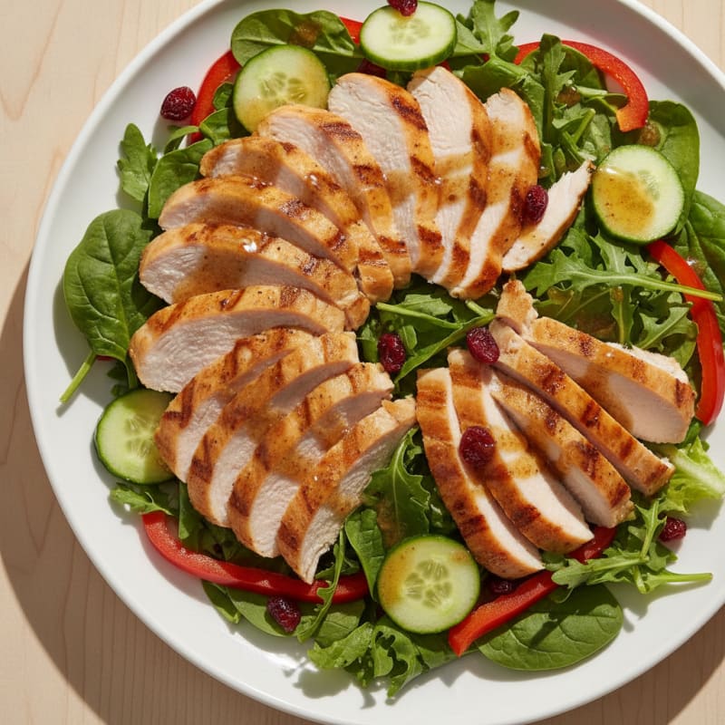 Grilled Turkey Breast Salad with Crunchy Vegetables