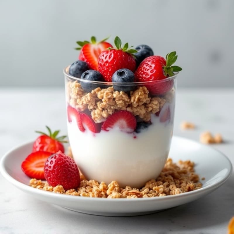 Greek Yogurt Protein Parfait with Mixed Berries