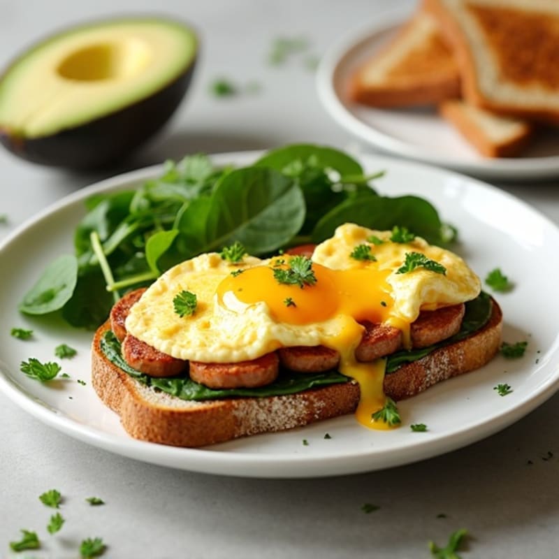 Egg White and Turkey Sausage Scramble with Spinach