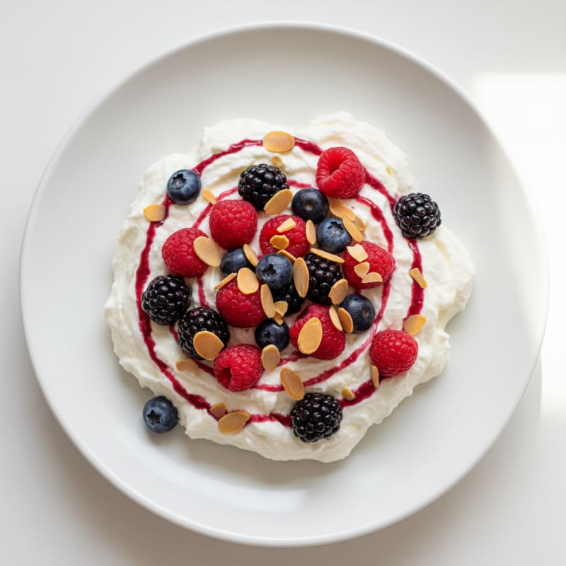 Greek Yogurt Protein Mousse with Mixed Berries