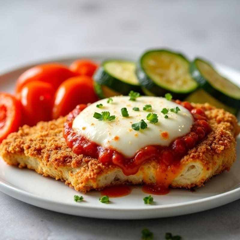 Crispy Chicken Parmesan with Roasted Vegetables