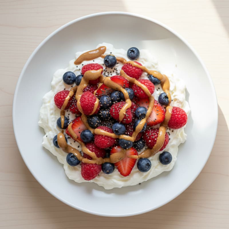 Silky Greek Yogurt Protein Pudding with Mixed Berries