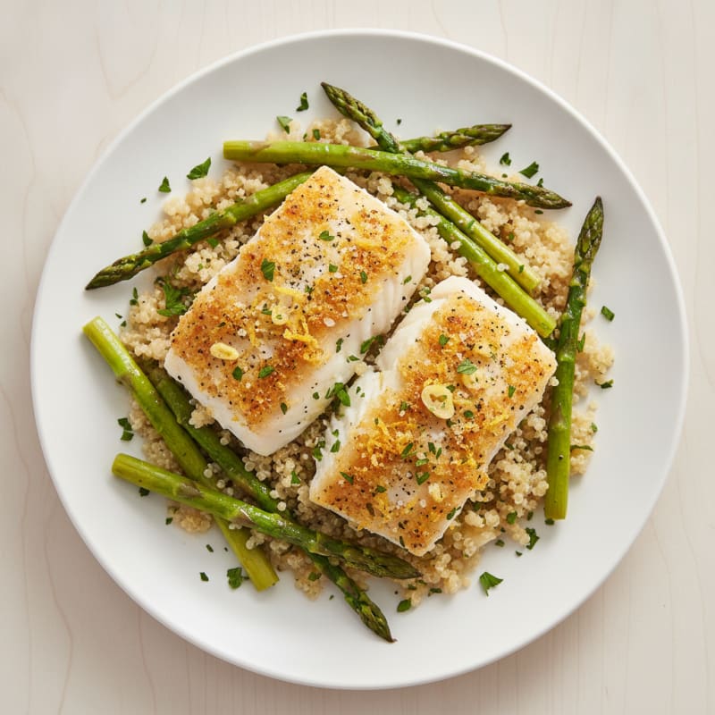Baked Cod with Lemon-Herb Quinoa