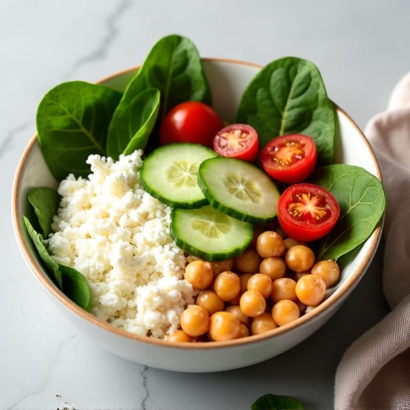 Creamy Cottage Cheese and Chickpea Protein Bowl