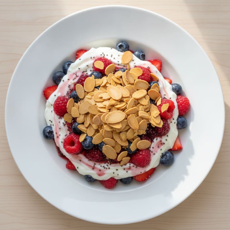 Greek Yogurt Protein Parfait with Mixed Berries