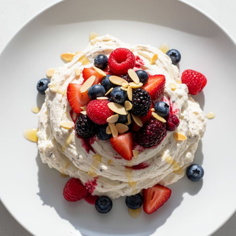 Greek Yogurt Protein Mousse with Mixed Berries
