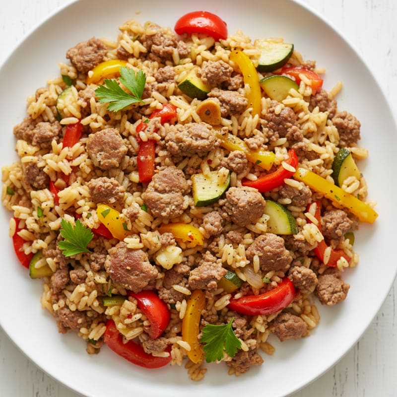 Savory Ground Beef and Rice Skillet