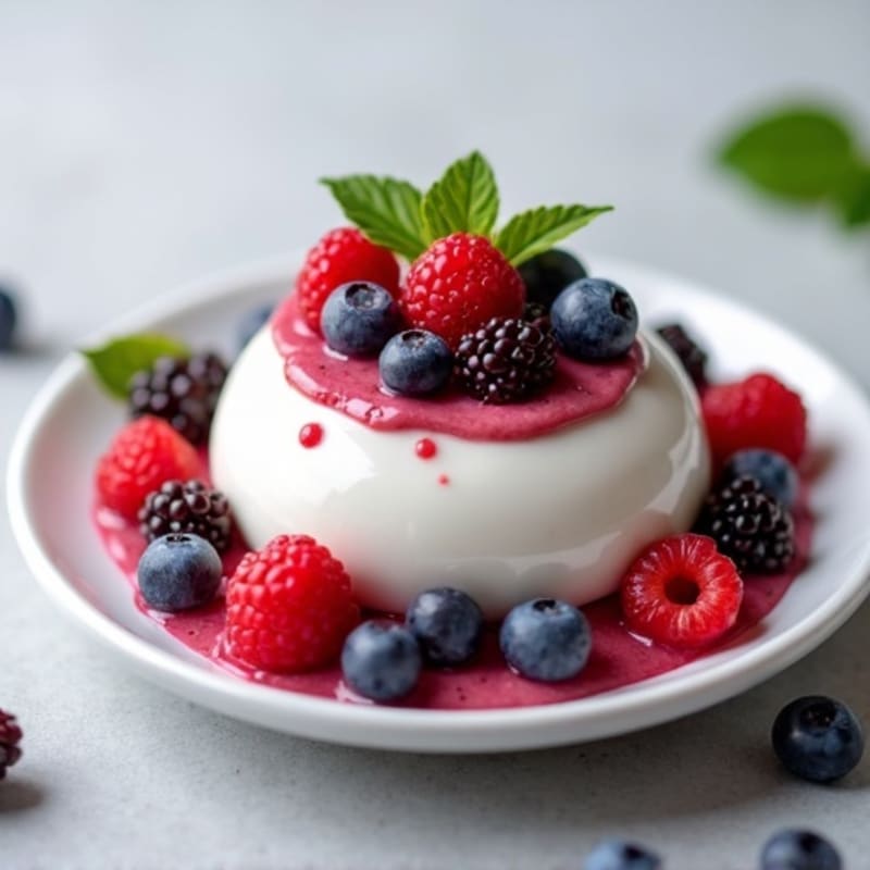 Silky Greek Yogurt with Mixed Berries