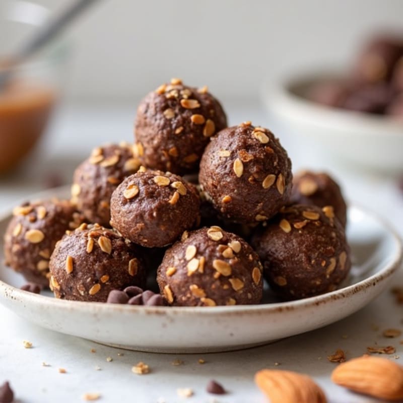 No-Bake Dark Chocolate Almond Energy Bites
