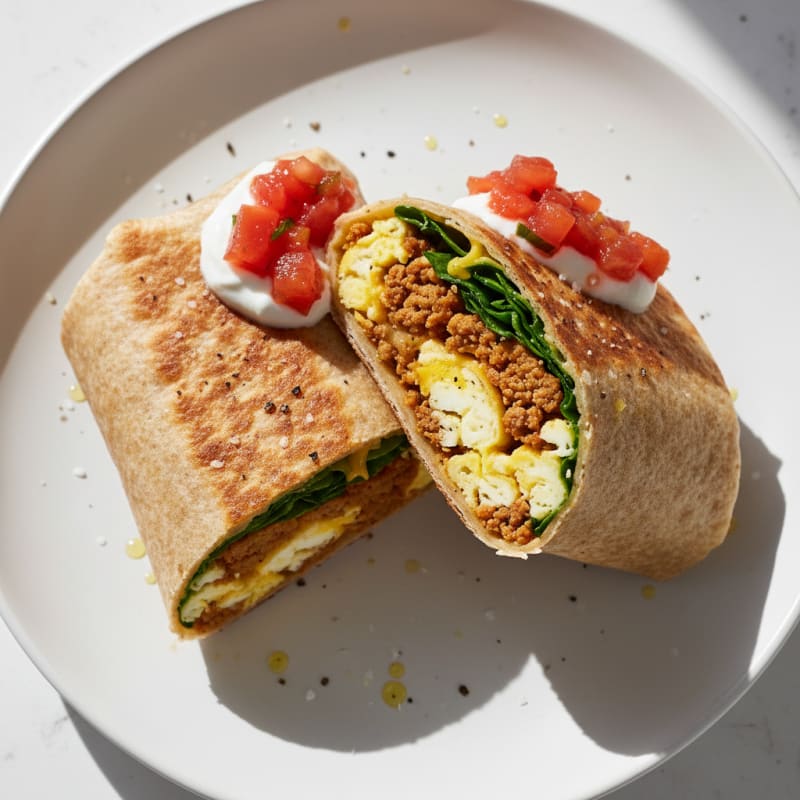 Crispy Chorizo and Egg Breakfast Burrito