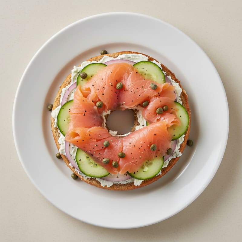 Smoky Salmon Cream Cheese Bagel