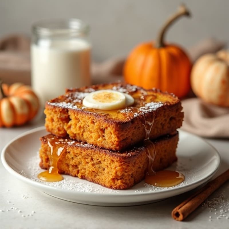 Custardy Pumpkin Spice Baked French Toast