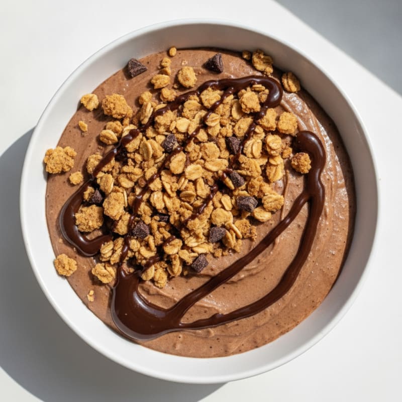 Silky Chocolate Protein Mousse with Oat Crumble
