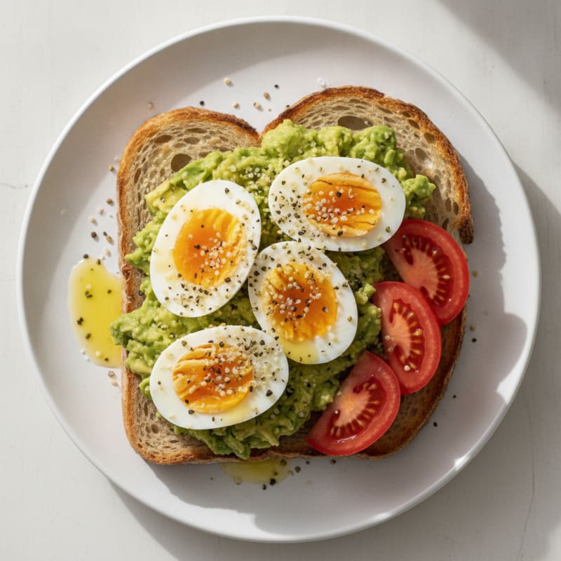 Rustic Sourdough with Eggs and Avocado